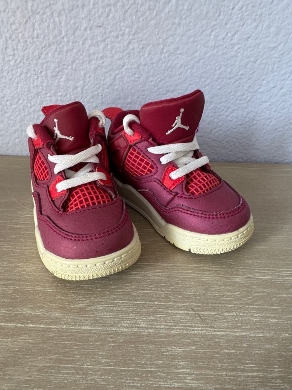 Jordan Toddler Maroon and Red Retro Basketball Sneakers